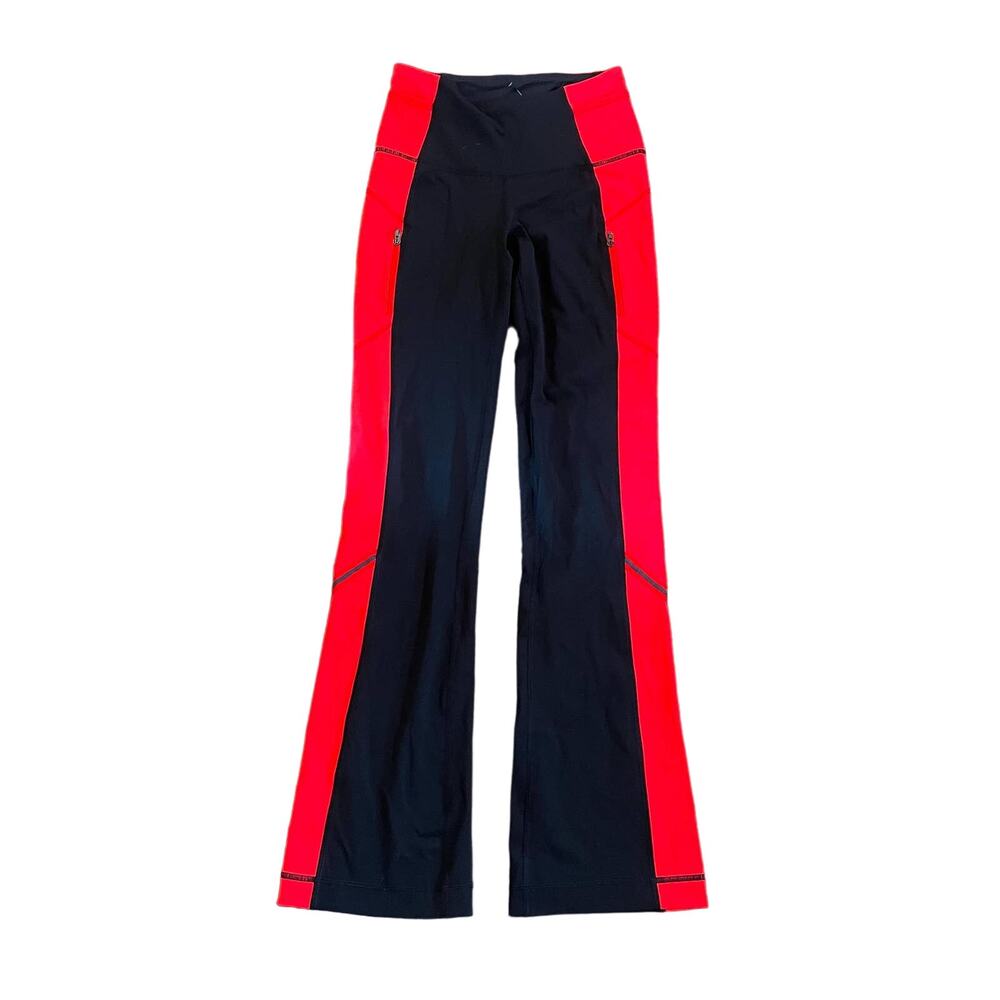 Lululemon Athletica Run Ice Queen Pant Black Love Red Athleisure Yoga Active